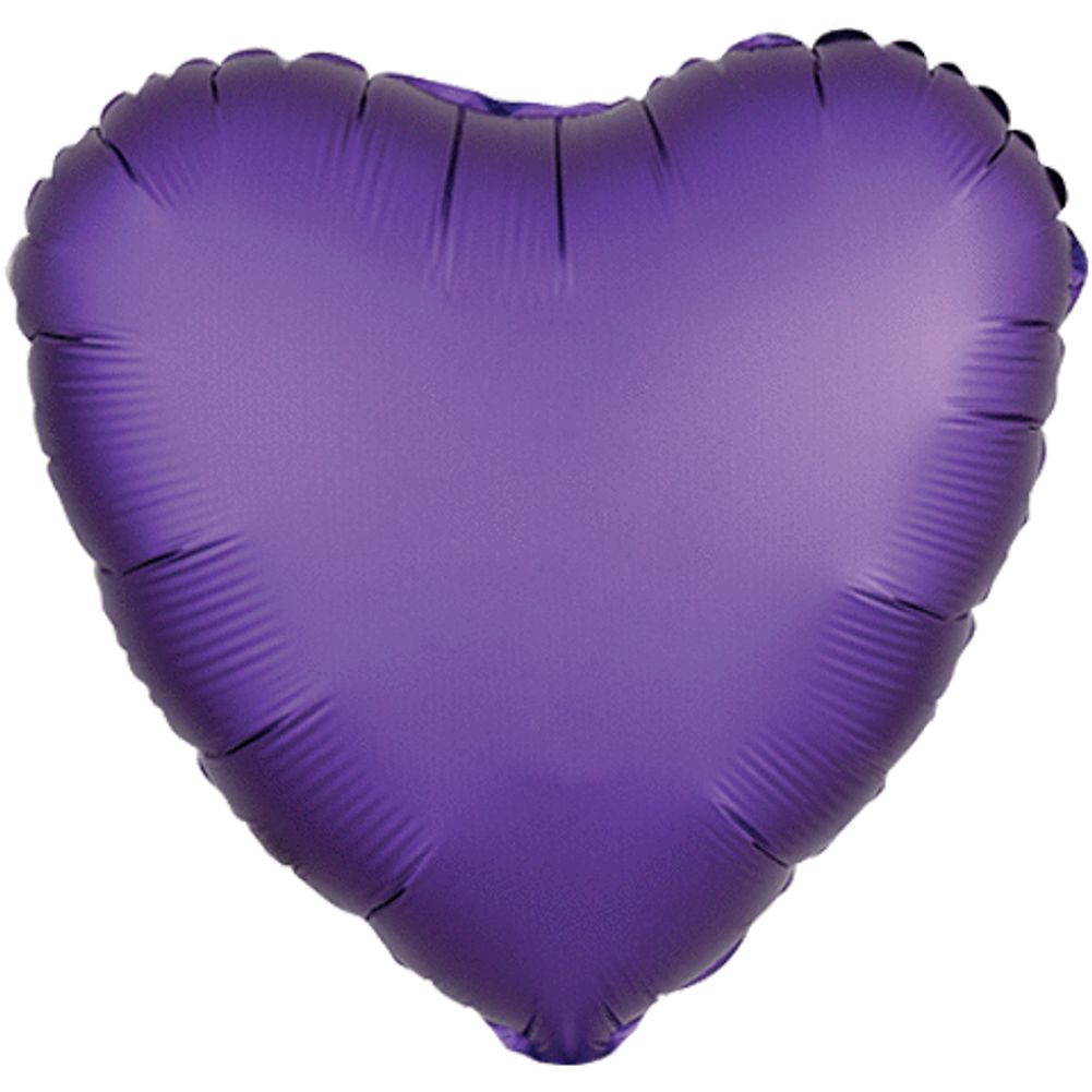 18" PURPLE ROYALE HEART SATIN LUXE HX
