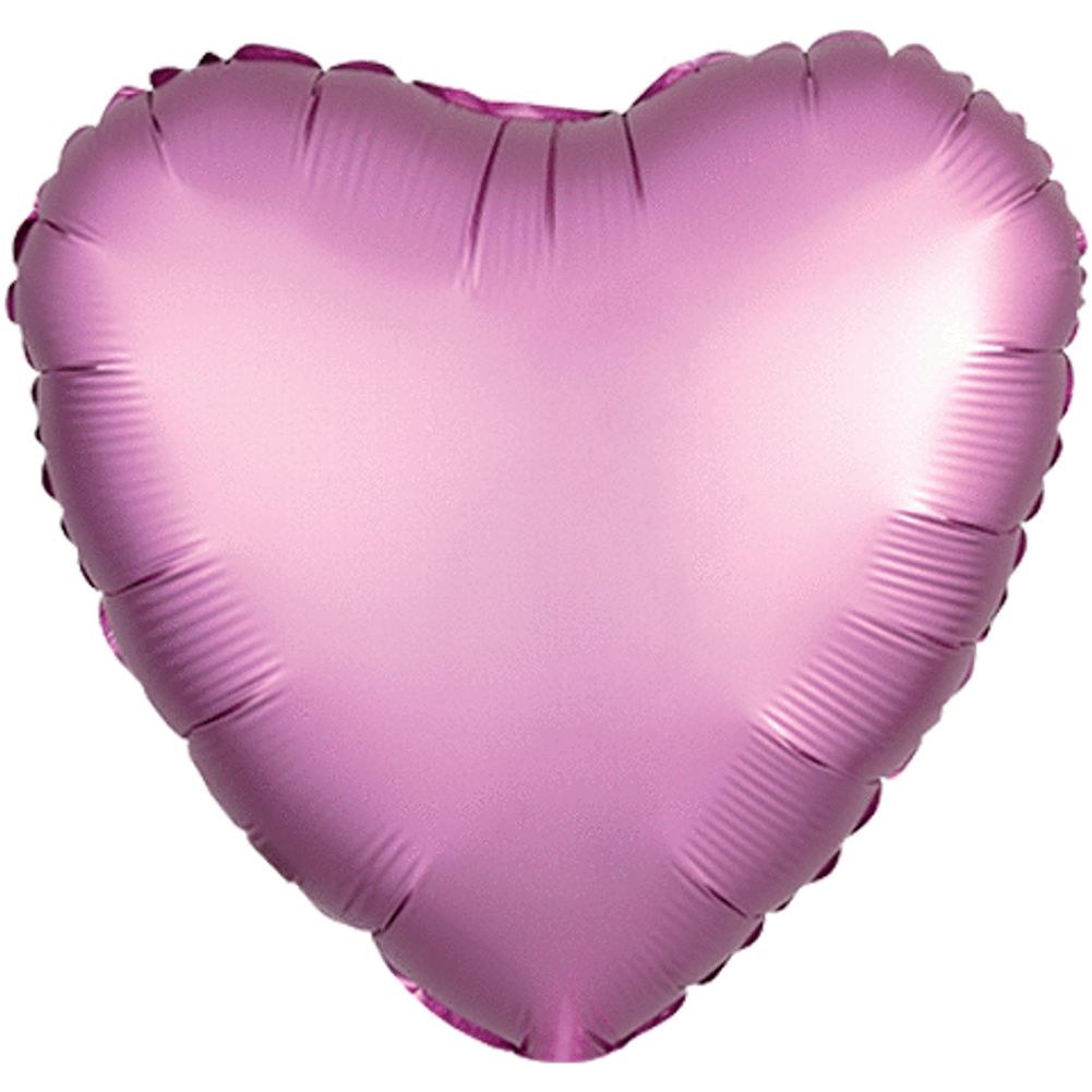 18" FLAMINGO HEART SATIN LUXE HX
