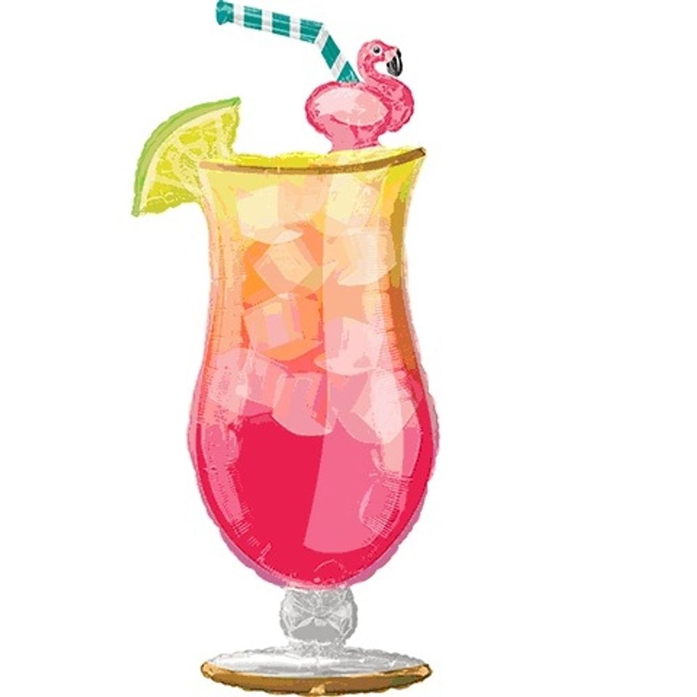Let's Flamingle Tropical Drink Super Shape Foil Balloon (1ct)