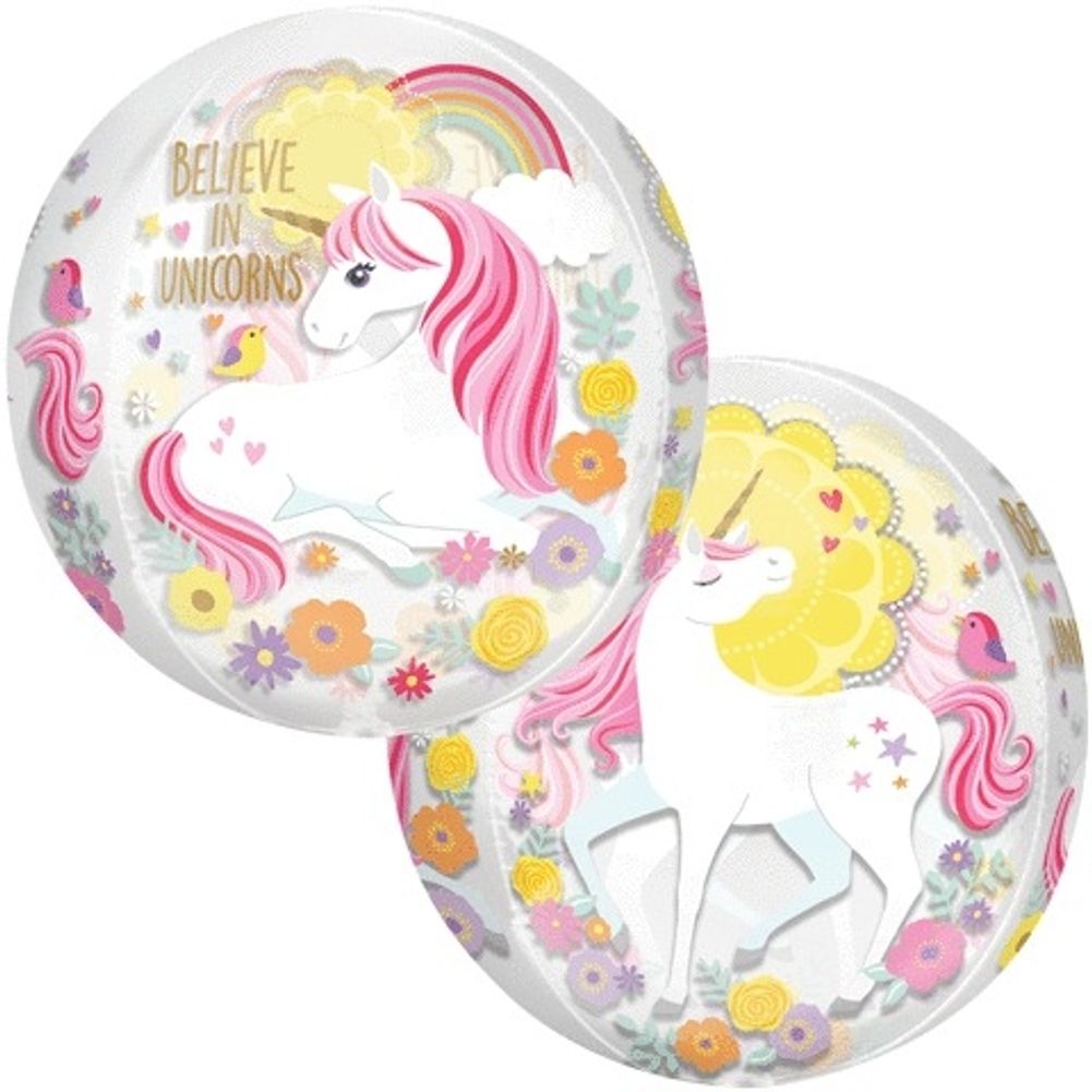 15" MAGICAL UNICORN CLEAR ORBZ