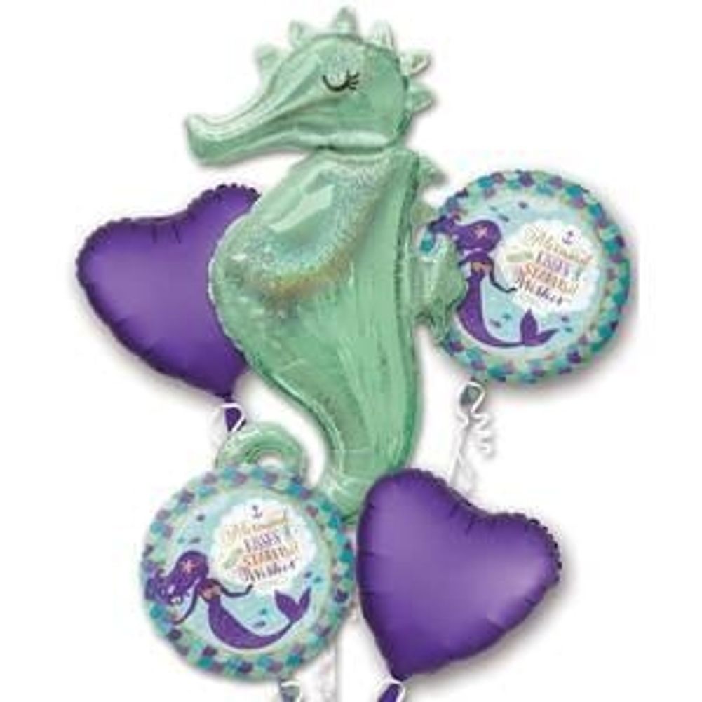 MERMAID WISHES SEAHORSE BOUQUET OF BALLOONS