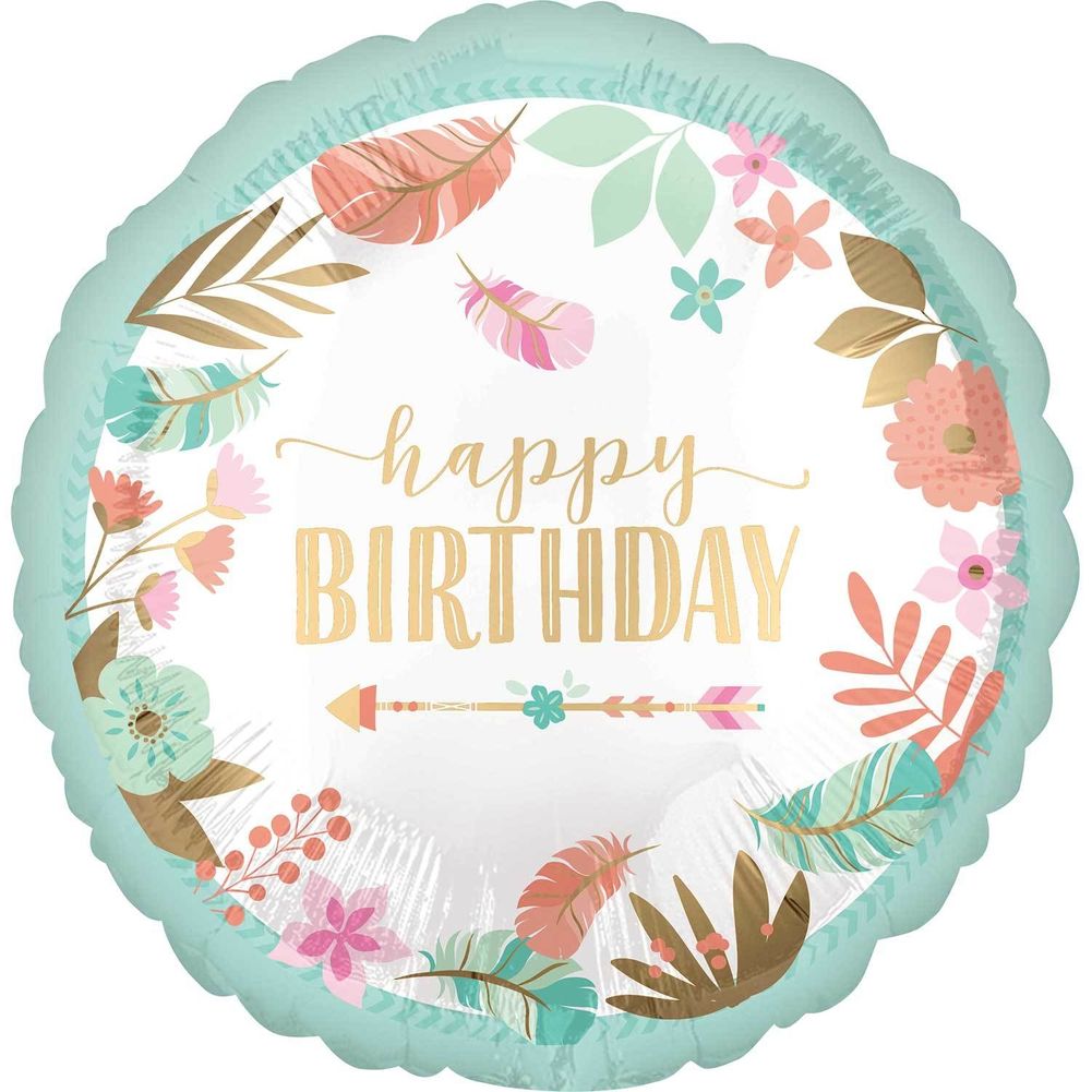 18" BOHO BIRTHDAY GIRL SATIN