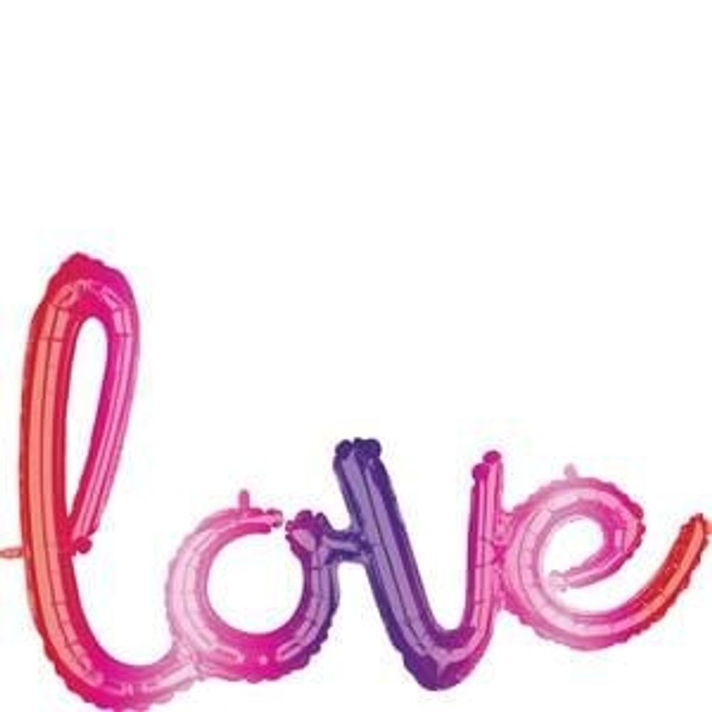Script Phrase "Love" Ombre Foil Balloon (1ct)