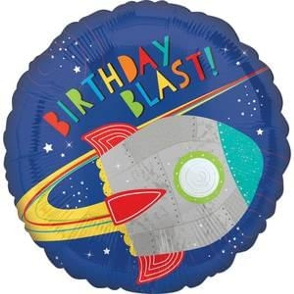 Blast Off Birthday Foil Balloon, 18"