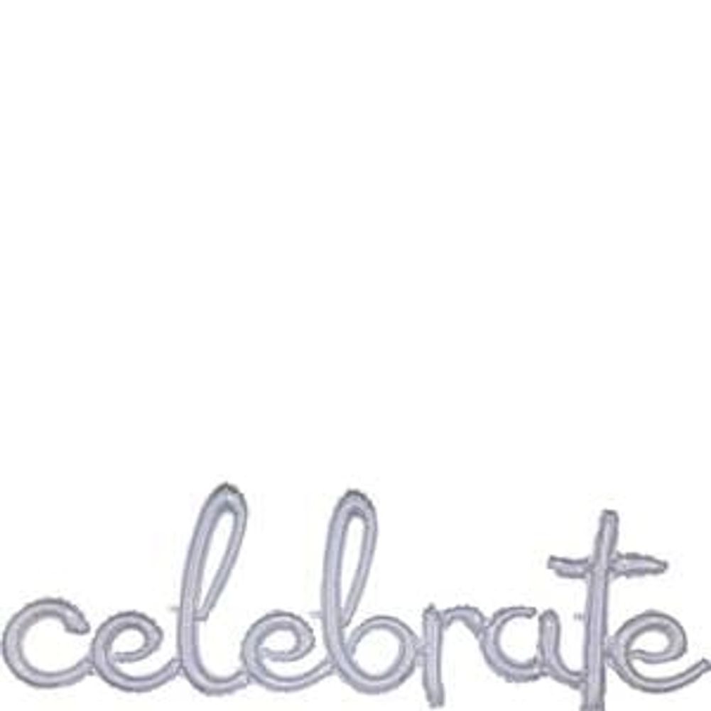 Script Phrase “Celebrate” Holographic Foil Balloon (1ct)