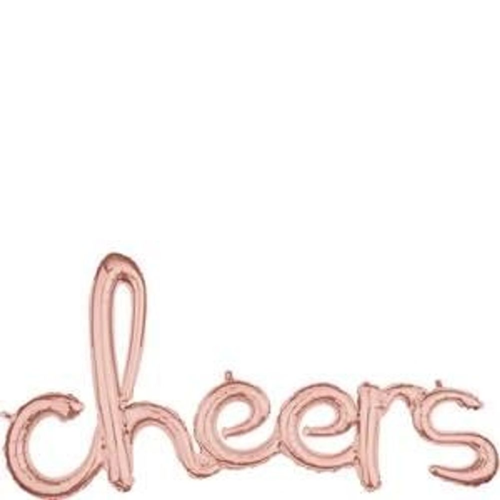 Script Phrase “Cheers” Rose Gold Foil Balloon (1ct)