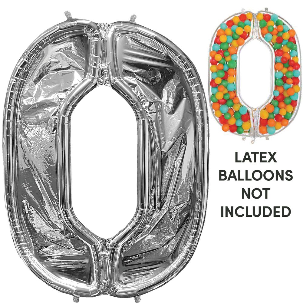 BalloonFormz Number 0 Silver