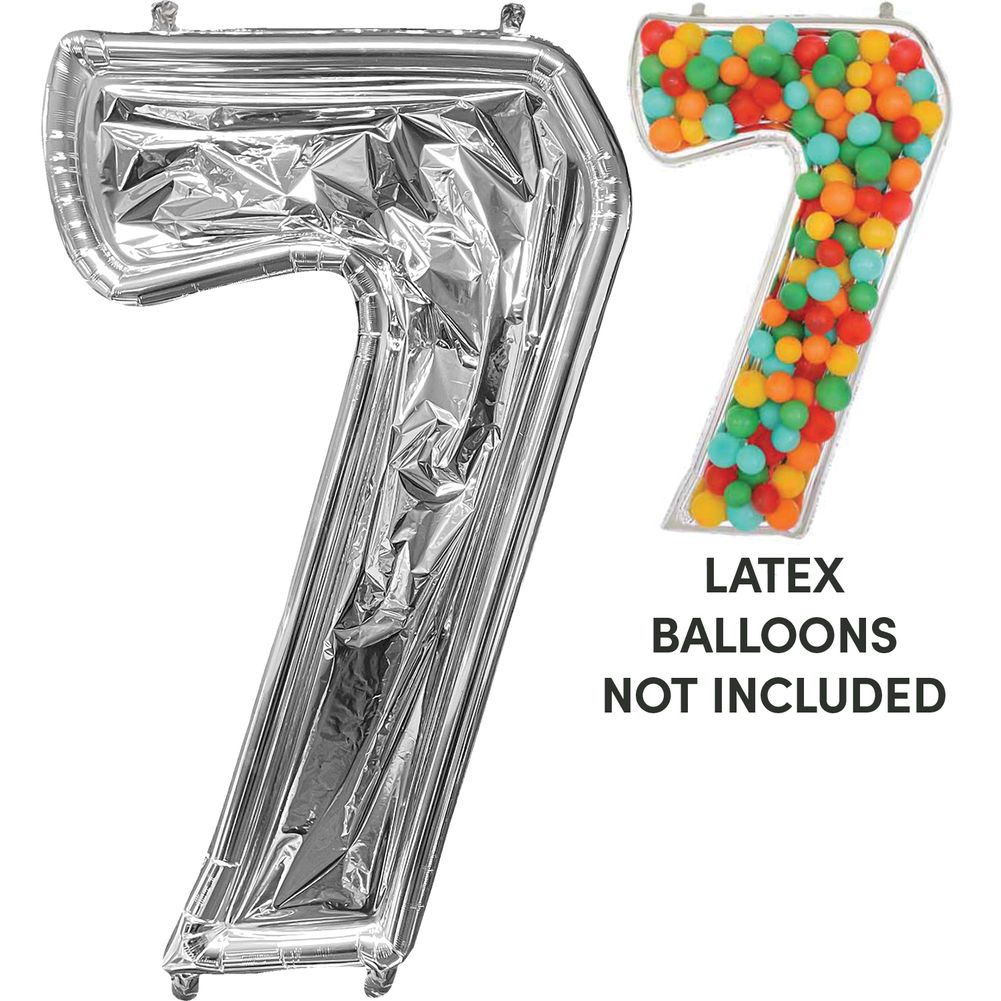 BalloonFormz Number 7 Silver