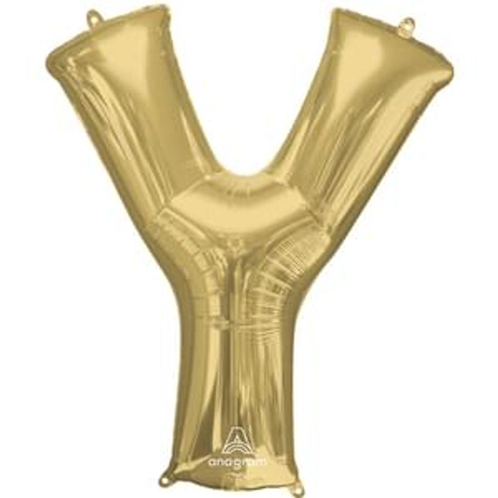 34" Letter Y White Gold Foil Balloon (1ct)