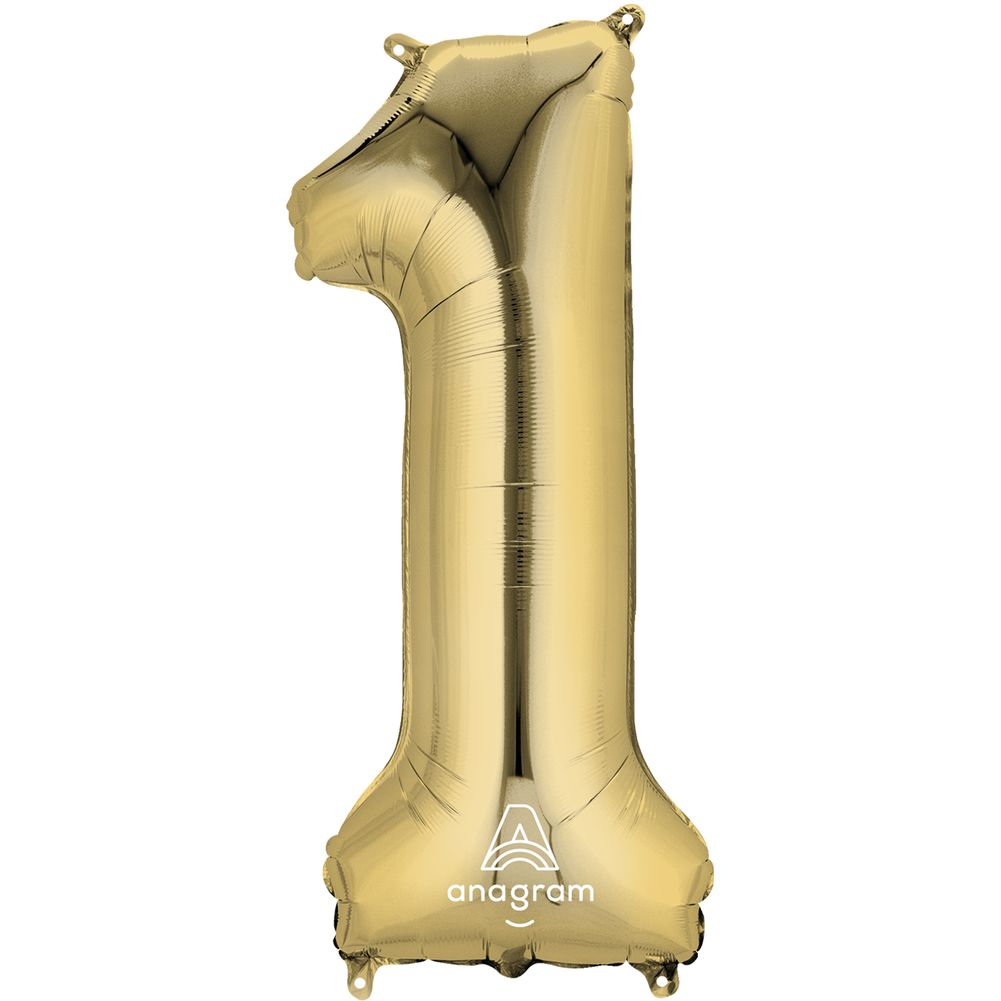 34" Number 1 White Gold Foil Balloon (1ct)