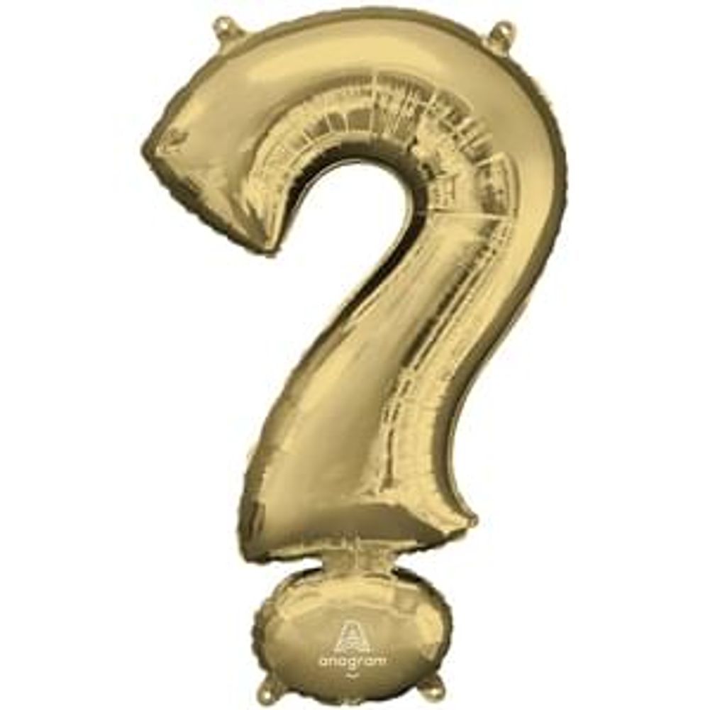 34" Symbol ? White Gold Foil Balloon (1ct)