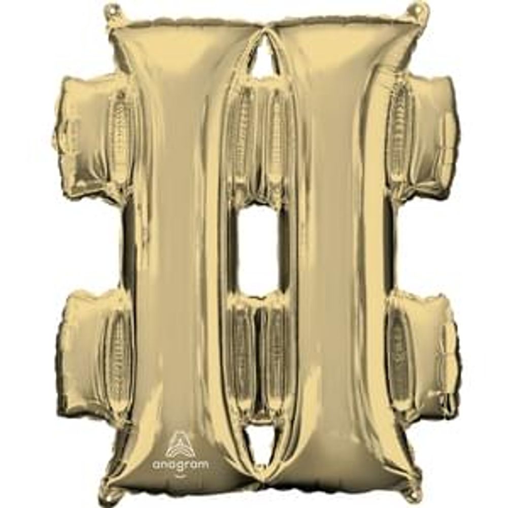 34" Symbol # White Gold Foil Balloon (1ct)