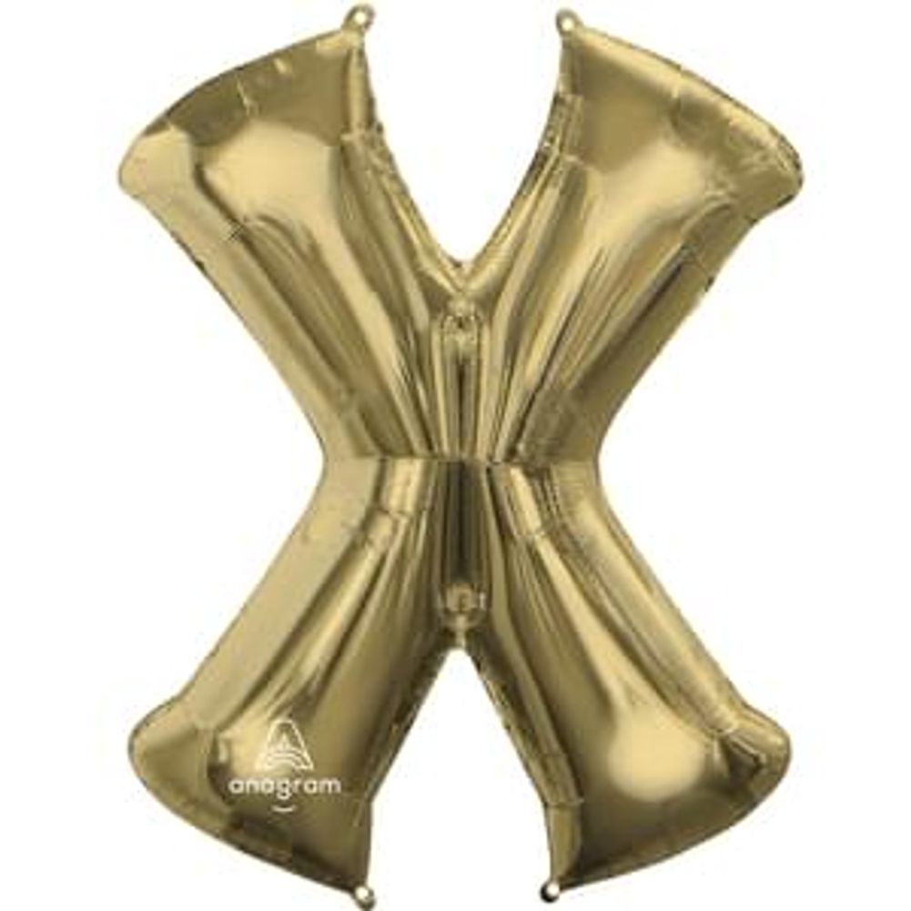 34" Letter X White Gold Foil Balloon (1ct)