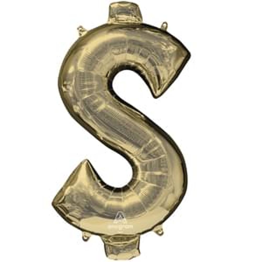 34" Symbol $ White Gold Foil Balloon (1ct)