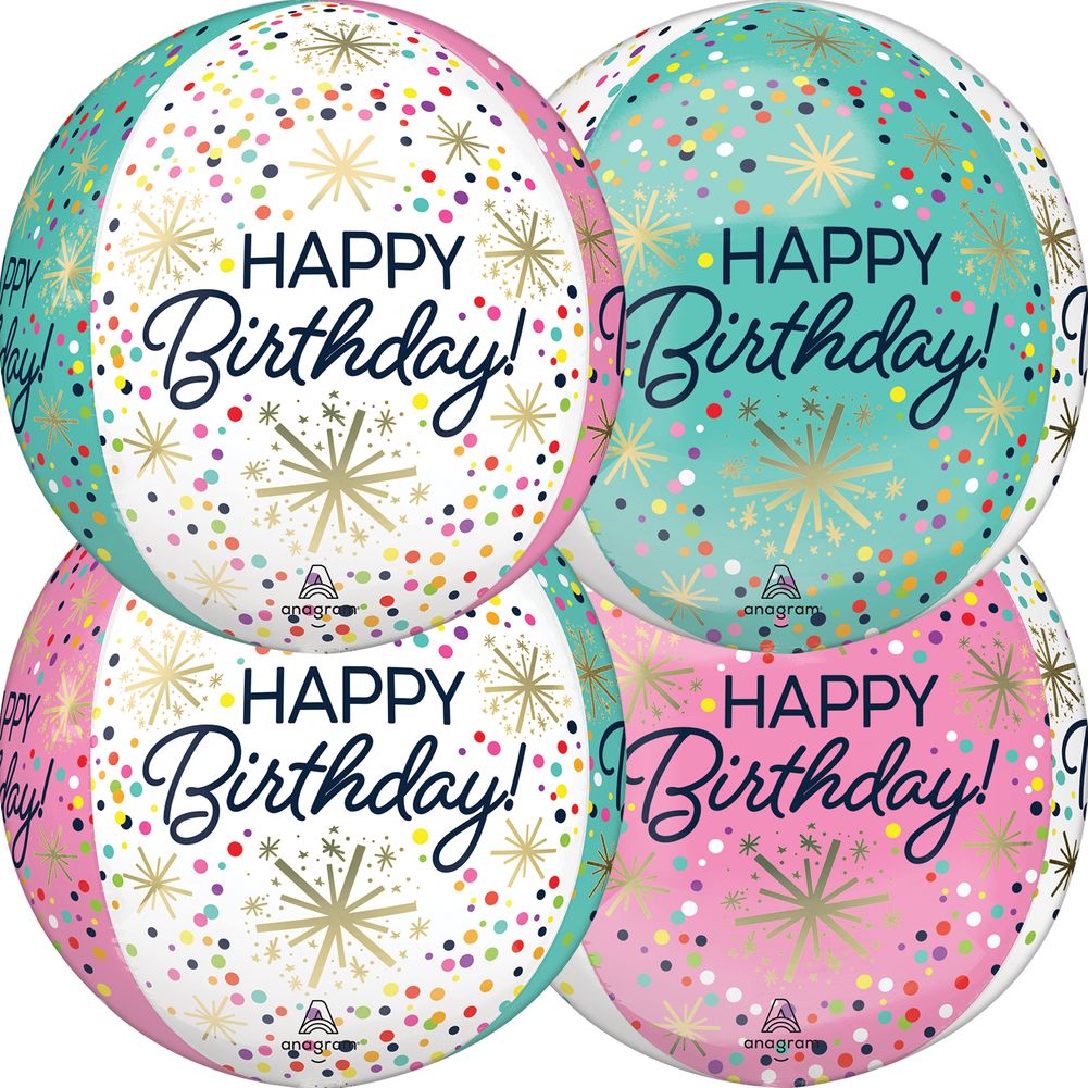 Confetti Sprinkle Birthday Orbz Balloon (1ct)