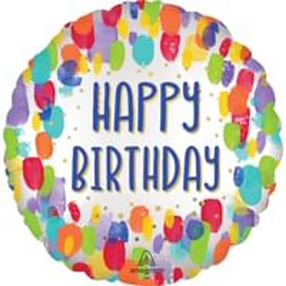 Painted Dots Birthday 18" Foil Balloon (1ct)