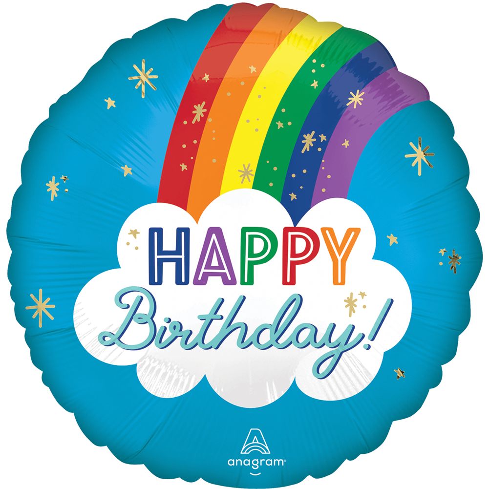 Happy Birthday Rainbow 18" Foil Balloon (1ct)