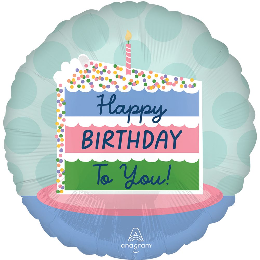 Happy Birthday Cake 18" Foil Balloon (1ct)