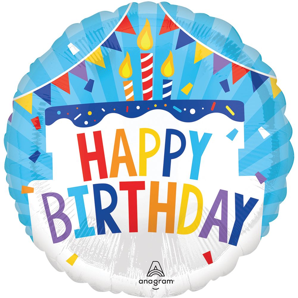 Happy Birthday Tiered Cake 18" Foil Balloon (1ct)