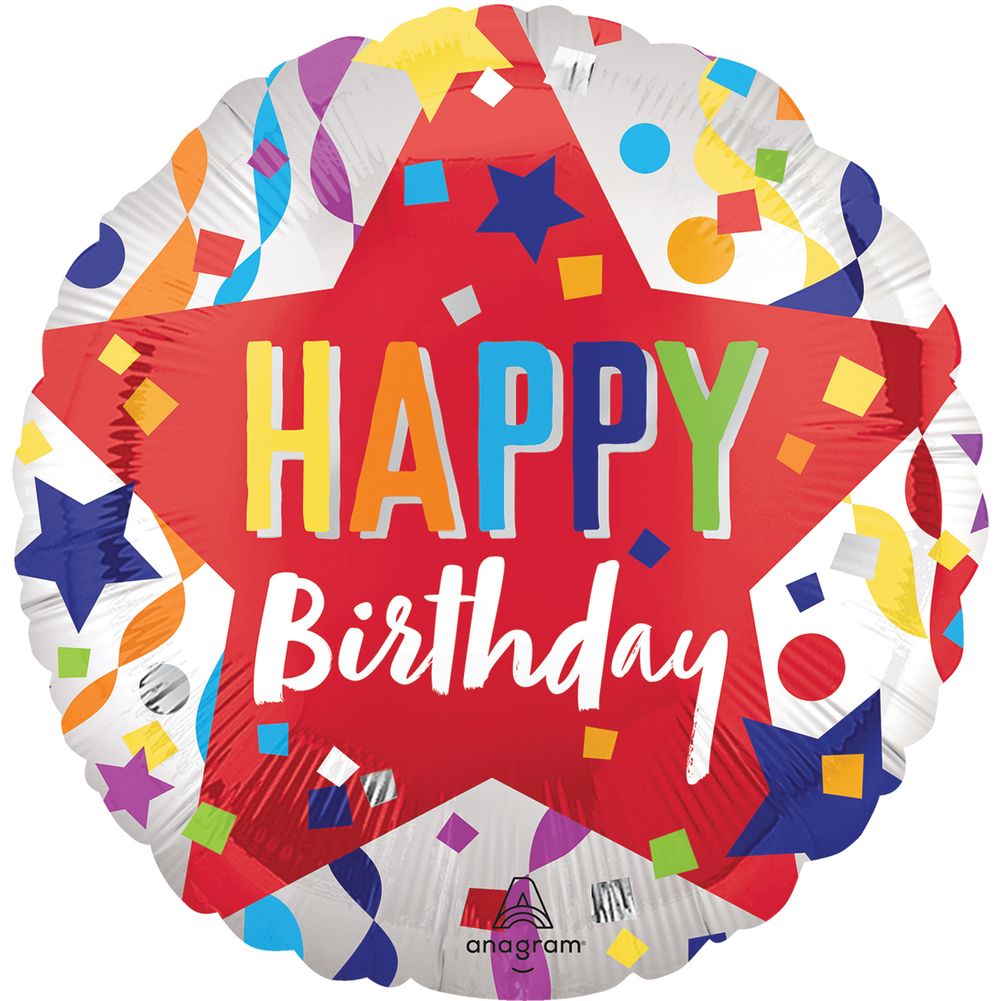 Happy Birthday Star 18" Foil Balloon (1ct)