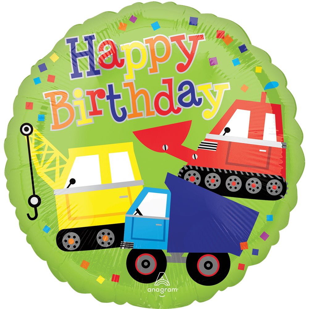 Happy Birthday Trucks 18" Foil Balloon (1ct)