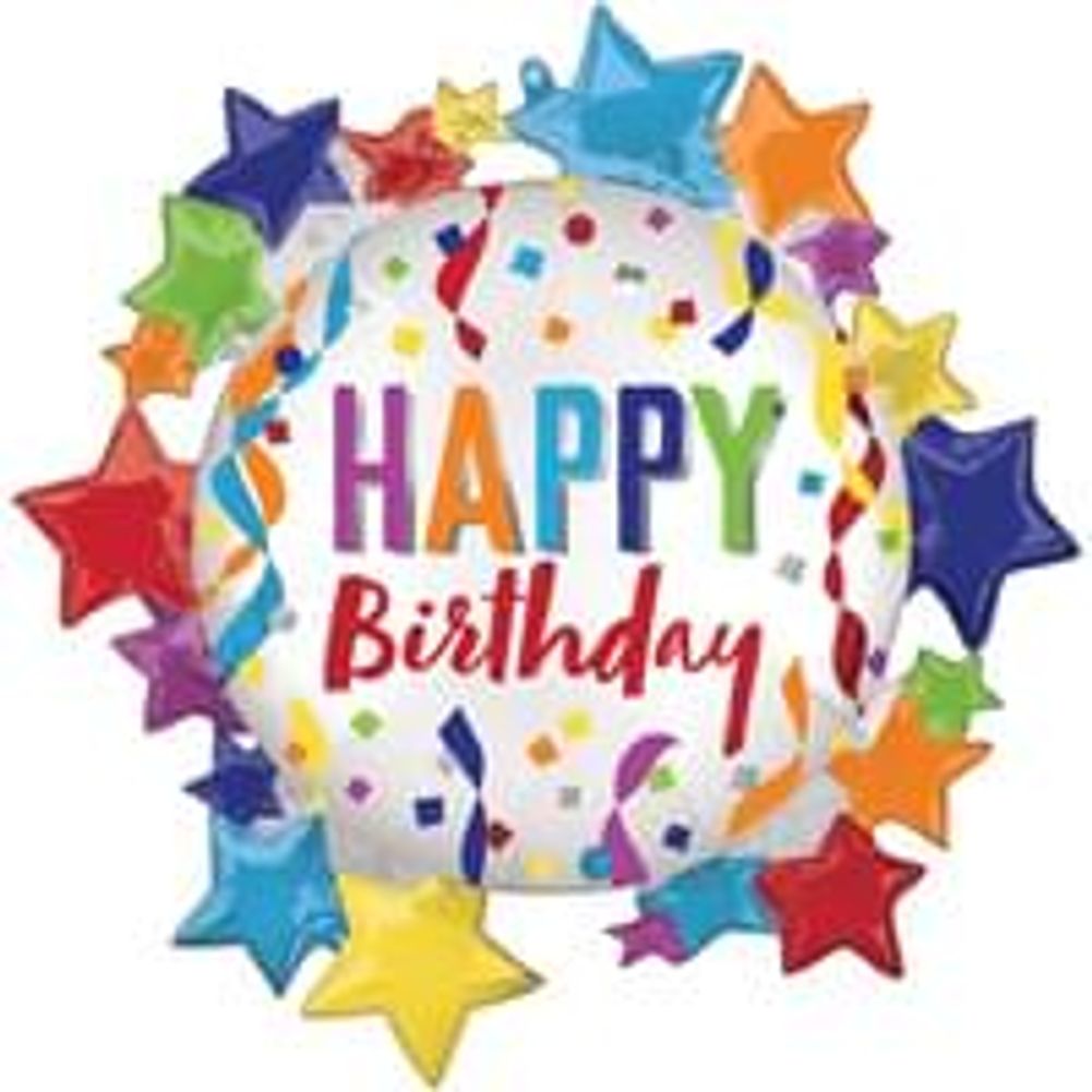 Happy Birthday Star Super Shape Foil Balloon (1ct)