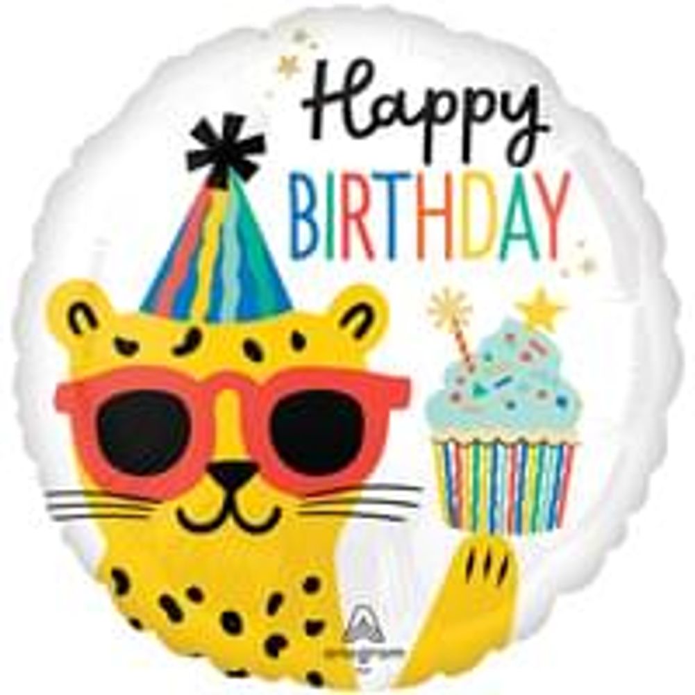 Party Animal Happy Birthday 18" Foil Balloon (1ct)
