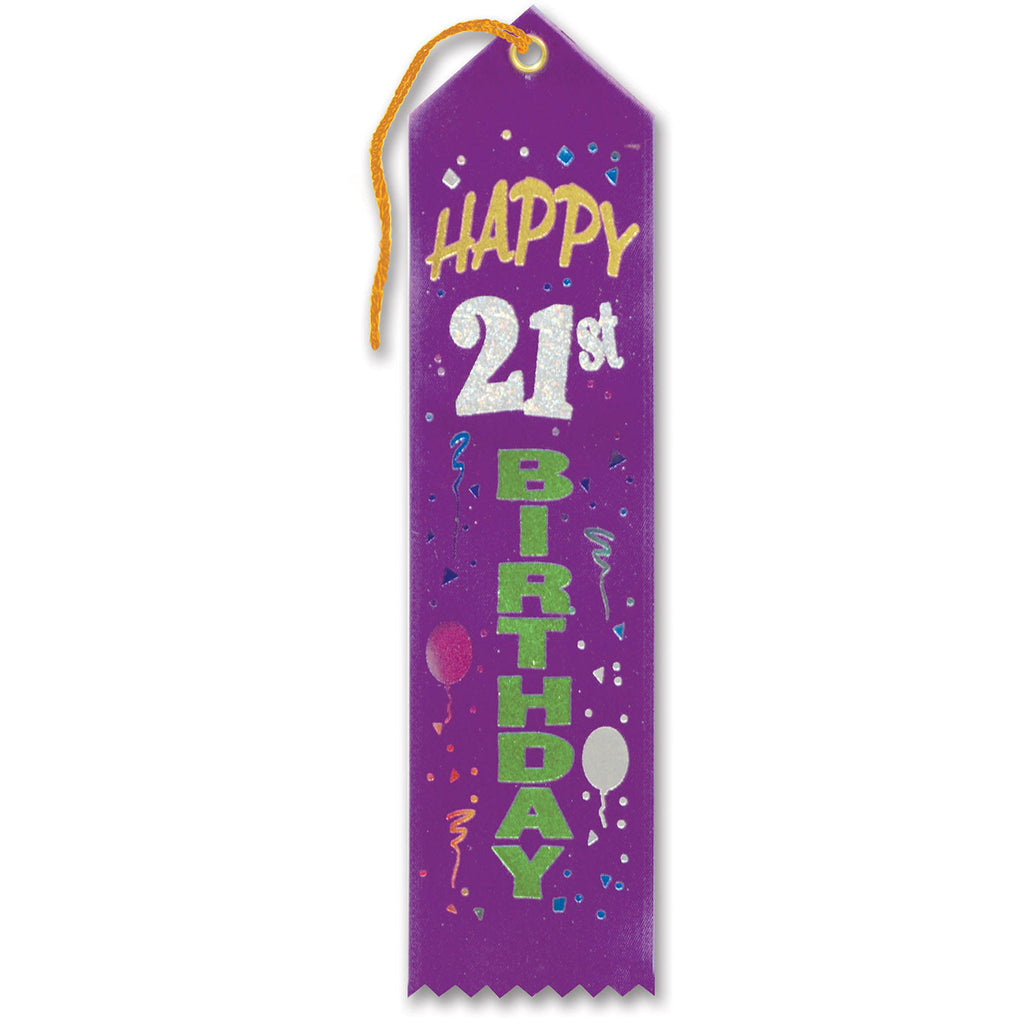 Happy 21st Birthday Award Ribbon