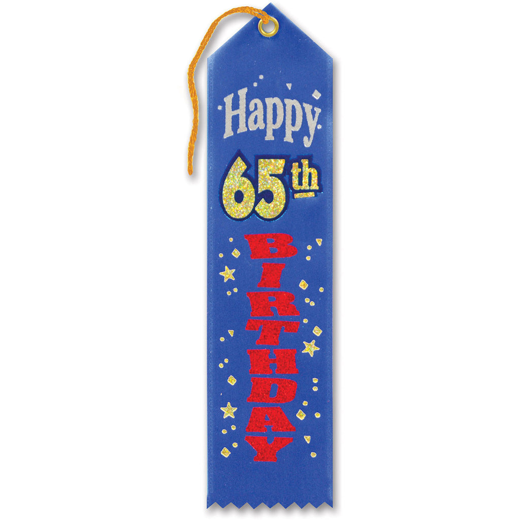 Happy 65th Birthday Award Ribbon
