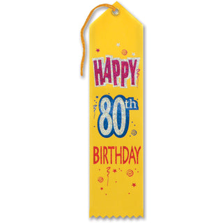 Happy 80th Birthday Award Ribbon