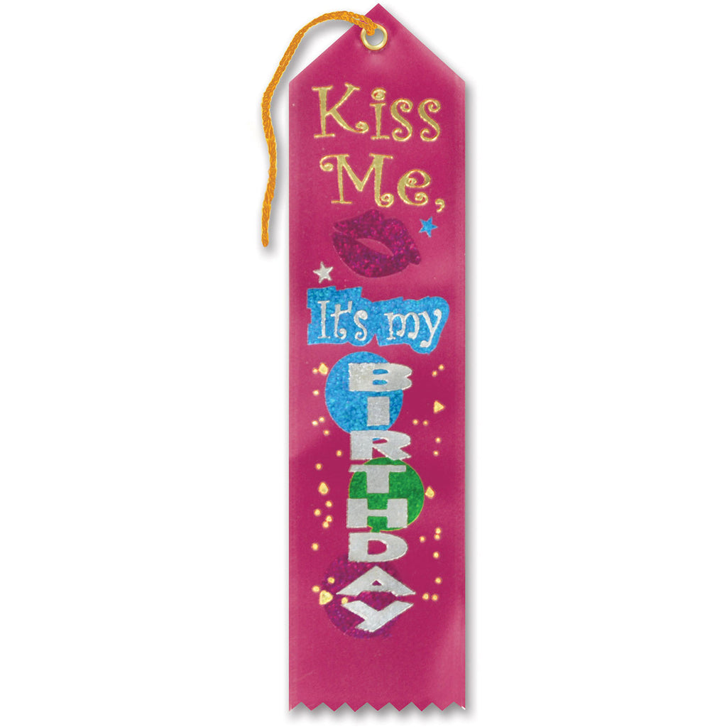 Kiss Me, It's My Birthday Award Ribbon