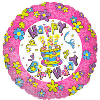 Birthday Cake Flowers Mini Balloon (1 ct)