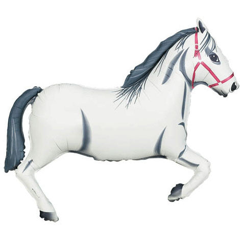 43" White Horse Helium Shape