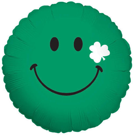 18" Smiley Shamrock Foil Balloon