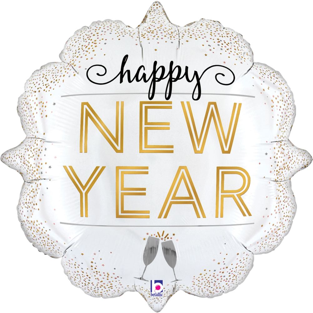 31" Metallic New Year Diamond Shape Foil Balloon