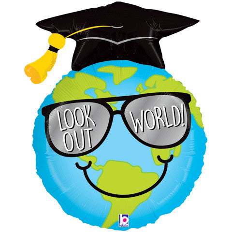 30" LOOK OUT WORLD GRAD HELIUM SHAPE