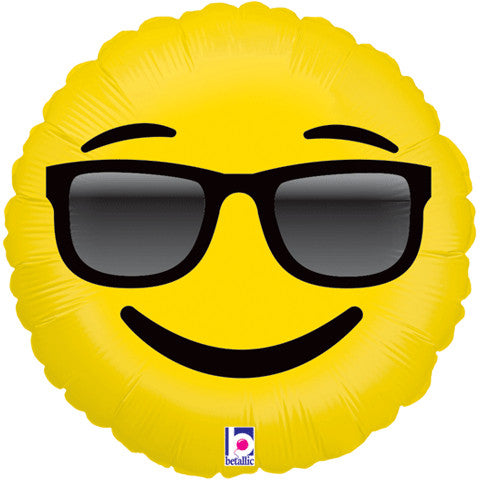 18" Emoji Cool Sunglasses Foil Balloon