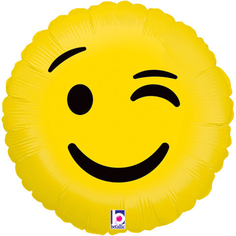 18" Emoji Wink Foil Balloon
