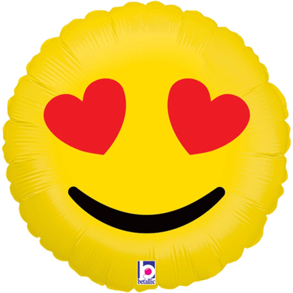 18" Emoji Hearts Foil Balloon