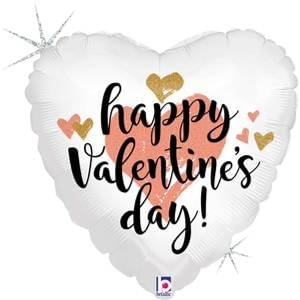 18" Rose Gold Valentine Glitter Holographic Foil Balloon (1ct)
