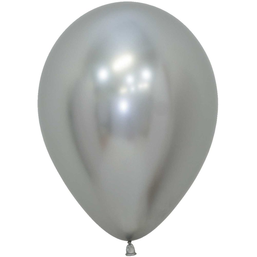 Sempertex 5" Reflex Silver Latex Balloons (100ct)