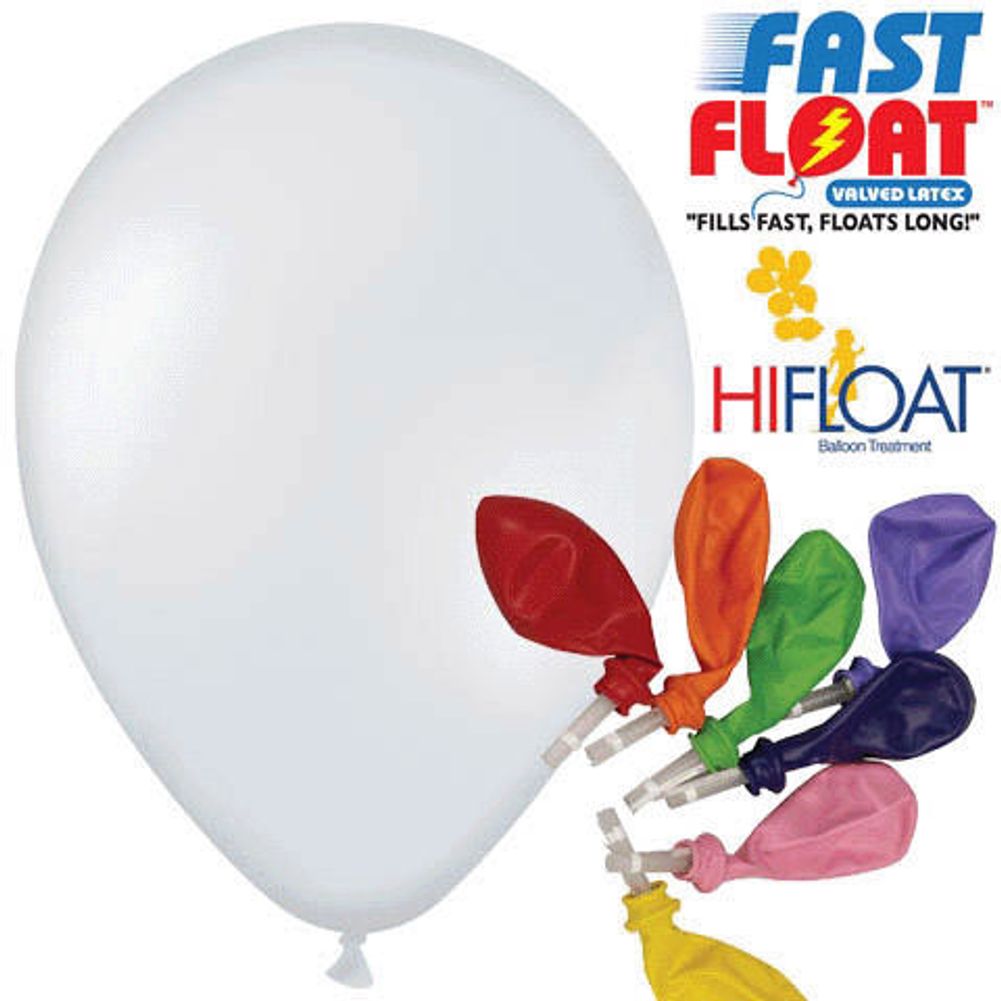 Sempertex 12" Fashion White Fast Float Latex Balloons (25ct)