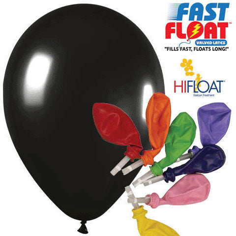 Sempertex 12" Deluxe Black Fast Float Latex Balloons (25ct)