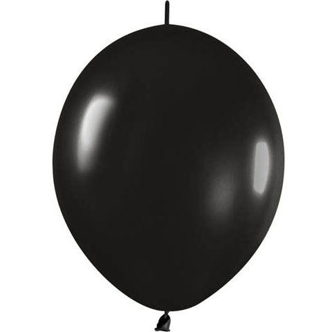 Sempertex 12" Deluxe Black Link-O-Loon Latex Balloons (10ct)