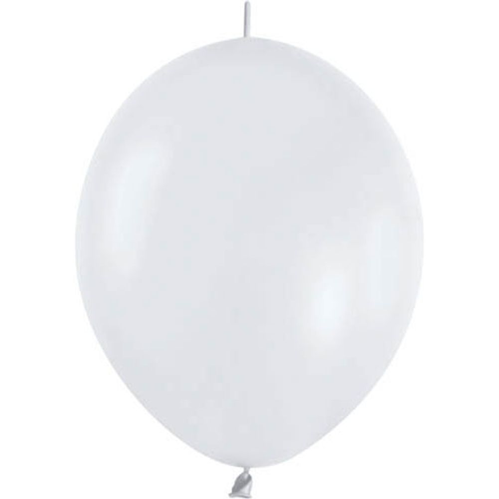 Sempertex 12" Pearl White Link-O-Loon Latex Balloons (50ct)