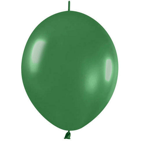 Sempertex 12" Metallic Green Link-O-Loon Latex Balloons (10ct)