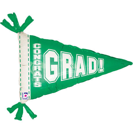 Graduation Pennant Green Helium Shape