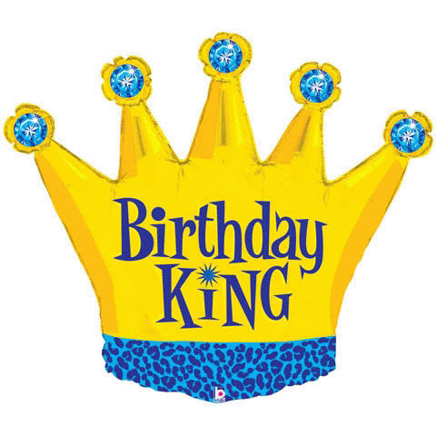 36" Birthday King Helium Shape