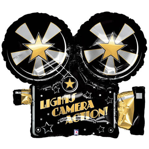 30" Lights, Camera, Action Shape Flat
