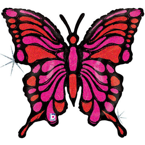 33" Magenta Butterfly Holographic Shape